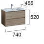 WH04-P1 PVC 750 Wall Hung Vanity Cabinet Only